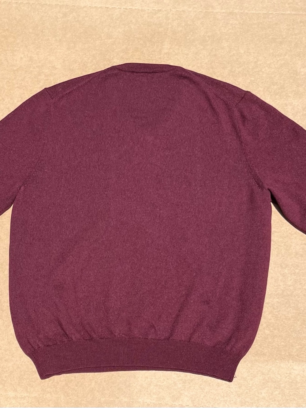 Brooks Brothers 346 Merino Wool Burgundy V-Neck Sweater Medium - Picture 6 of 6